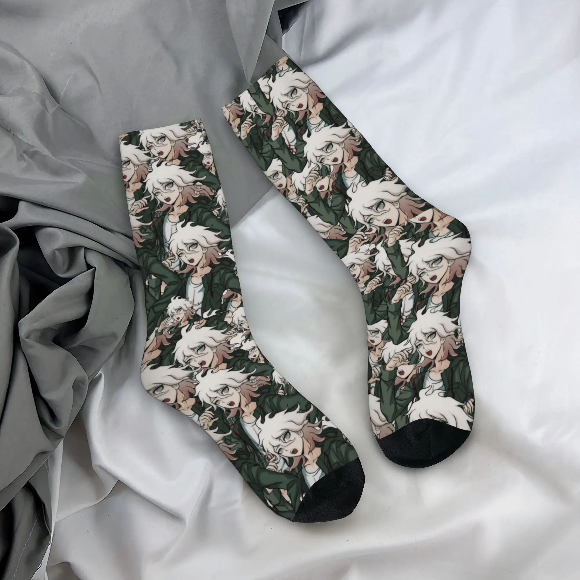 

Autumn Winter Harajuku Men's Women's Nagito Komaeda Voice Hope Socks Anime Sweat Absorbing Skateboard Socks