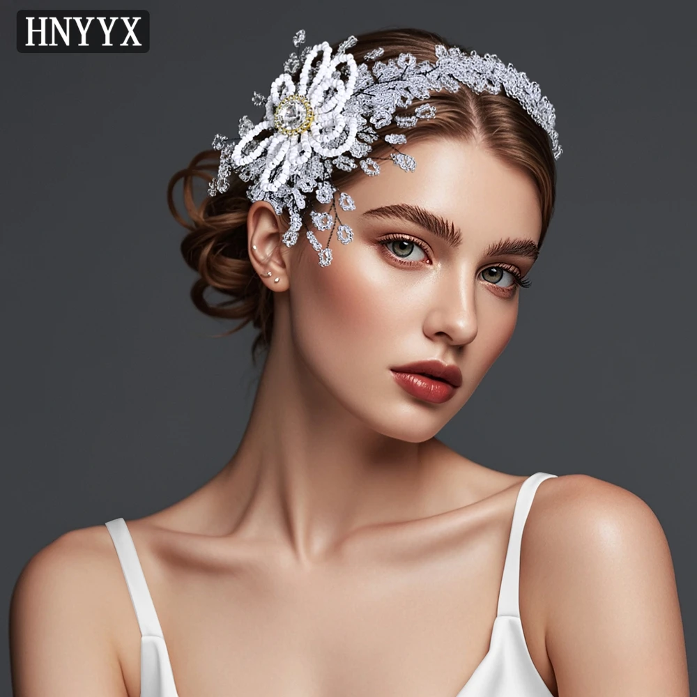 

YouLaPan Bridal Wedding Bohemian Fashion Handmade Bead Weaving Flower Duo Ladies Elegant Banquet Ball Hair Accessories YXA118