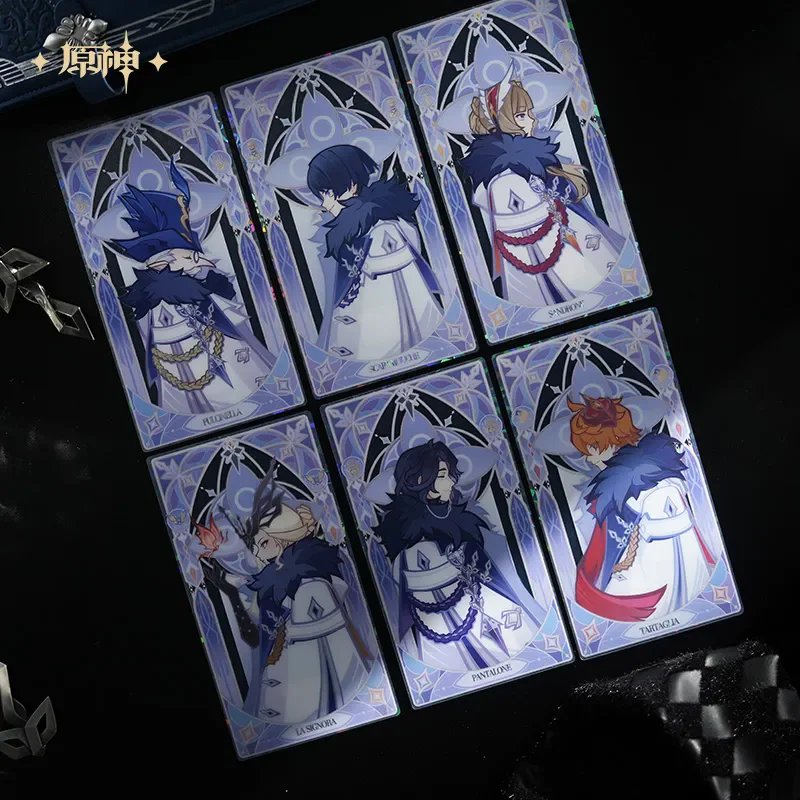 miHoYo Official Game Genshin Impact Handbook Gift Box Tartaglia Arlecchino Anime Stamp Paper Tape Cartoon Prop Cosplay Xmas Gift