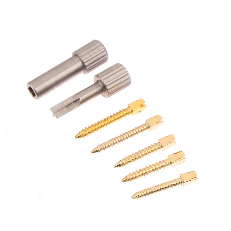 

120pcs/box Dental Endodontic Conical Screw Post Root Canal Pins Thread Gold Plated Material Dentist Treatment Materials