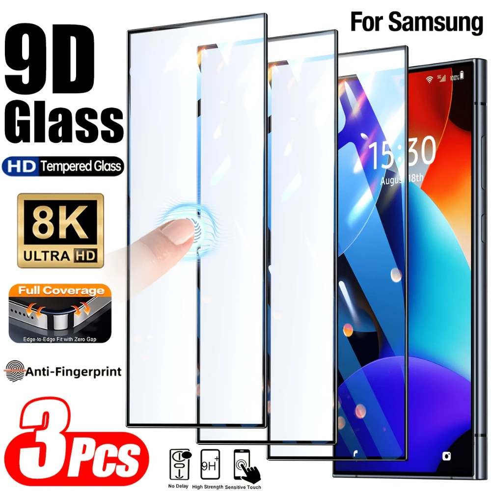 NNBILI 3 Stück Gehärtetes Glas Displayschutzfolie für Samsung Galaxy S26 S25 S24Ultra S23 S22 S21 Plus S23 S21 S20 FE, Vollständige Abdeckung