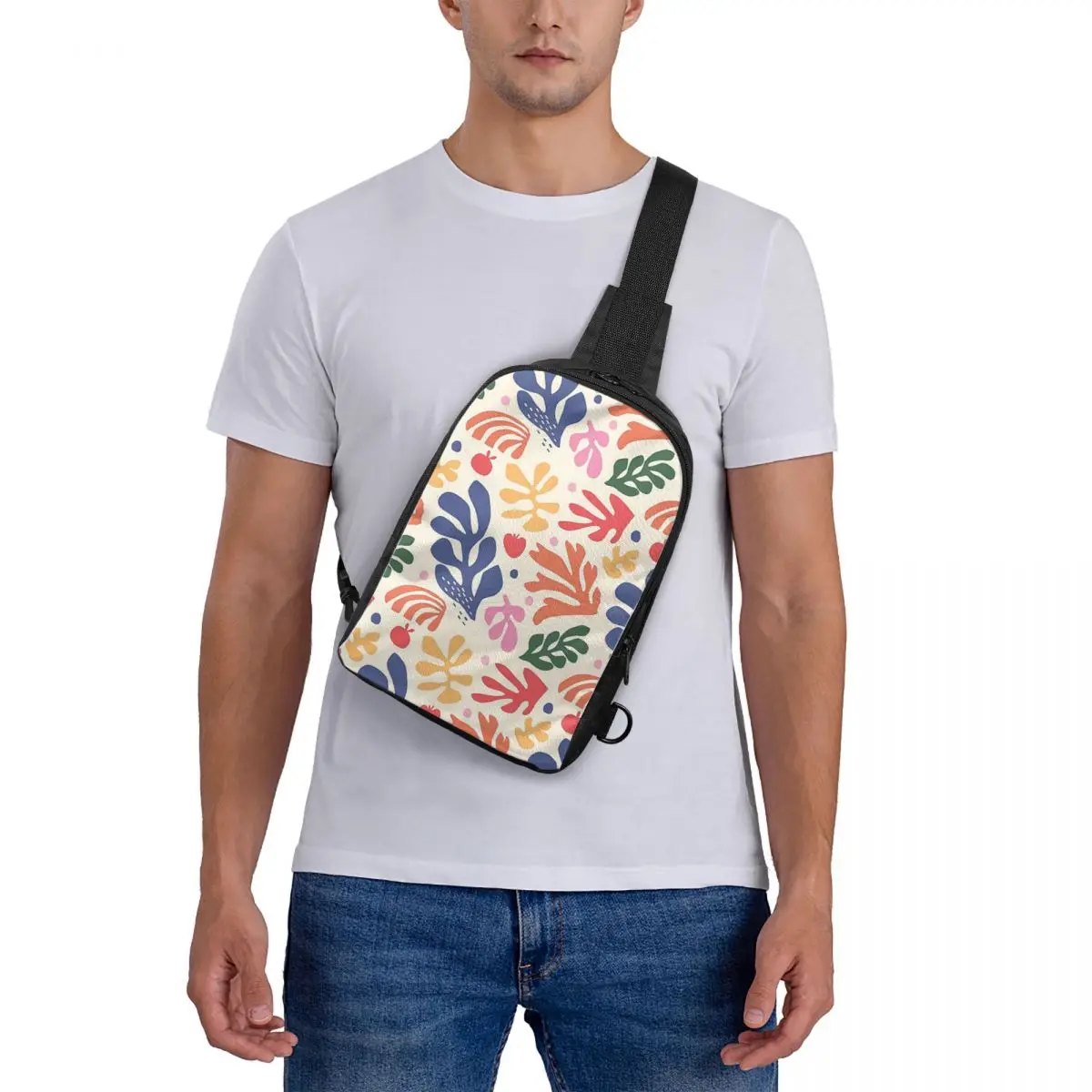 

Matisse Flowers A Chest Bag Crossbody Backpack Sling Shoulder Bag For Men Travel Hiking Daypack