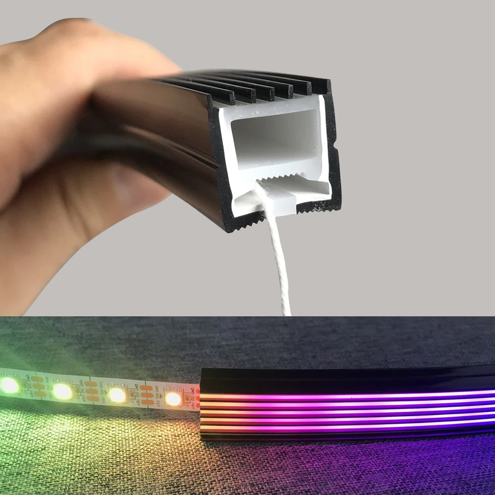 0.5m-5m LED Silicone Diffuser Tube Anti-glare Bandable Flexible Protection Cover for 12mm 2835/3535/5050 LED Strip Light