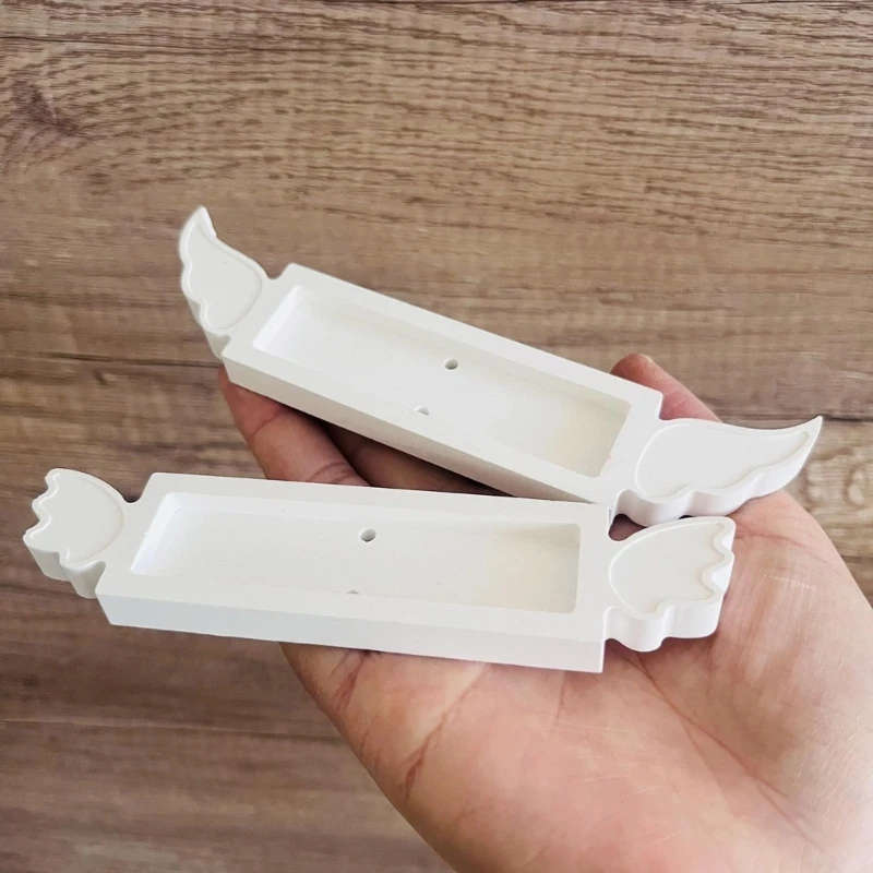 ملاك جناح الشوكولاته حامل السيليكون العفن يدويًا مصنوعًا يدويًا مربع هدايا جبس الغجر المجرى المجوهرات صنع قوالب الجص