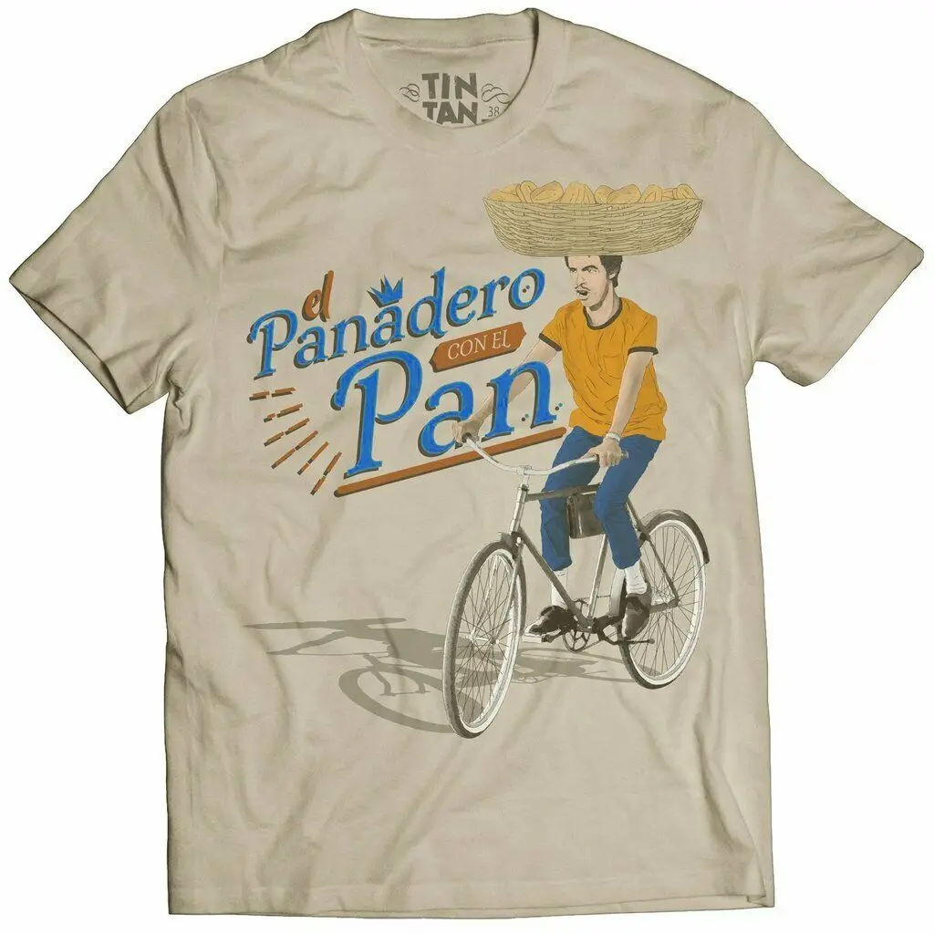 TIN TAN panadero con el pan, t-shirt, pachuco cholo chicano mexico