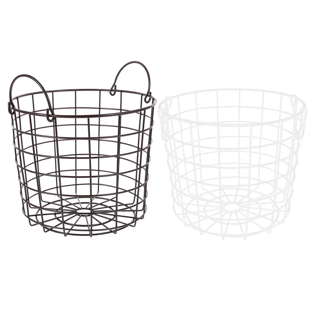 

2Pcs Iron Wire Mesh Storage Basket Assorted Organizer Basket Storage Holder for Home Kitchen Pantry Desktop Sundries Baskets