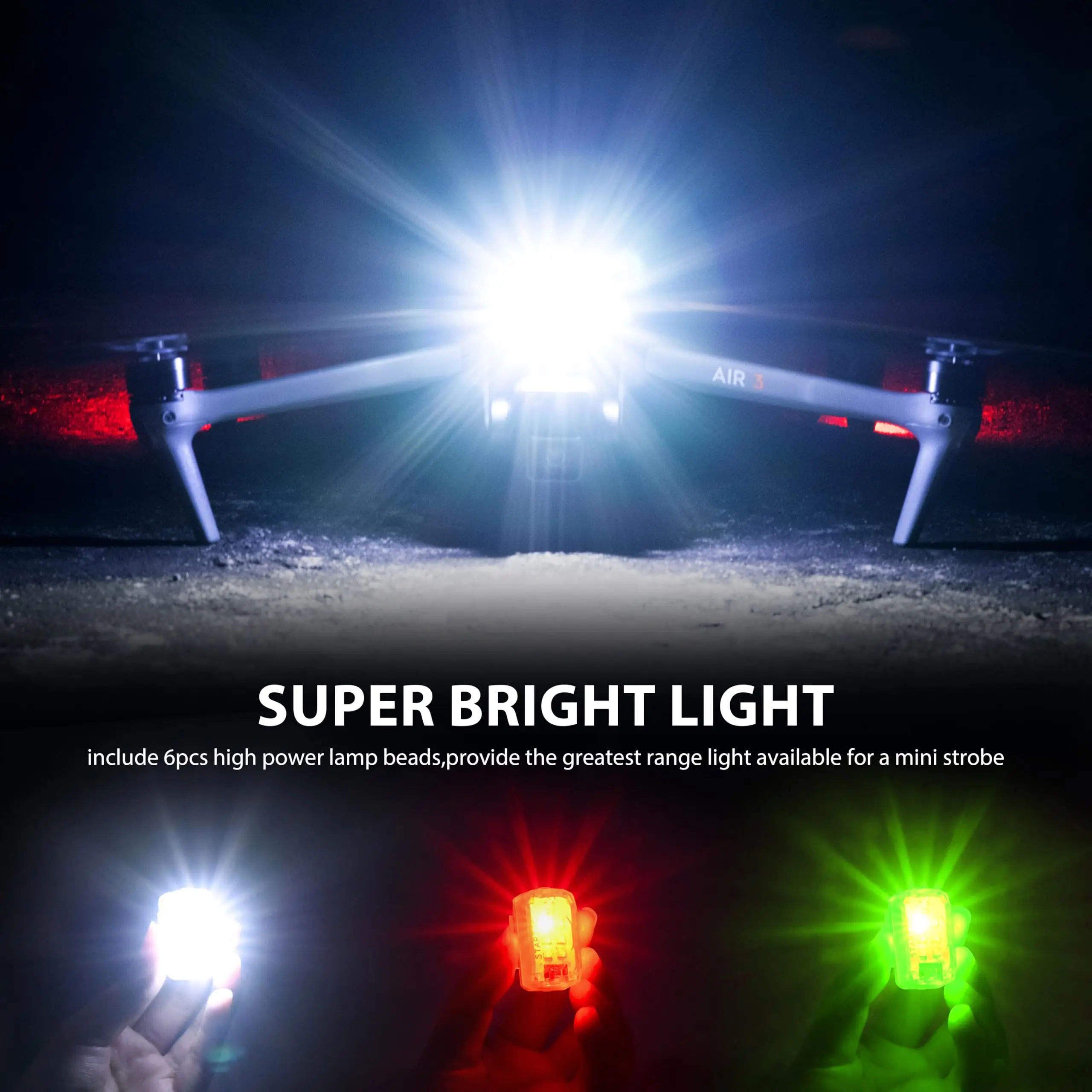 LED Strobe Light 2 in 1 for DJI Neo 2,Bike Motorcycle Scooter Universal Night Flying Lamp Flash Mini Warning Signal Light