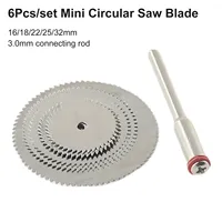 5pcs Circular Saw Blade With 3MM Mandrel Set Stainless Steel Cutting Disc Cutter Disc For Rotary Tools 16/18/22/25/32mm