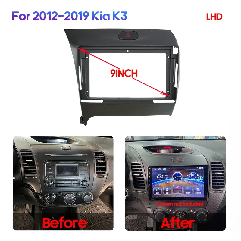 MAMSM 9 Inch Car Radio Fascias Frame LHD/RHD For 2012-2019 KIA K3 Android 2 Din Multimedia Player DVD Dashboard Audio Panel