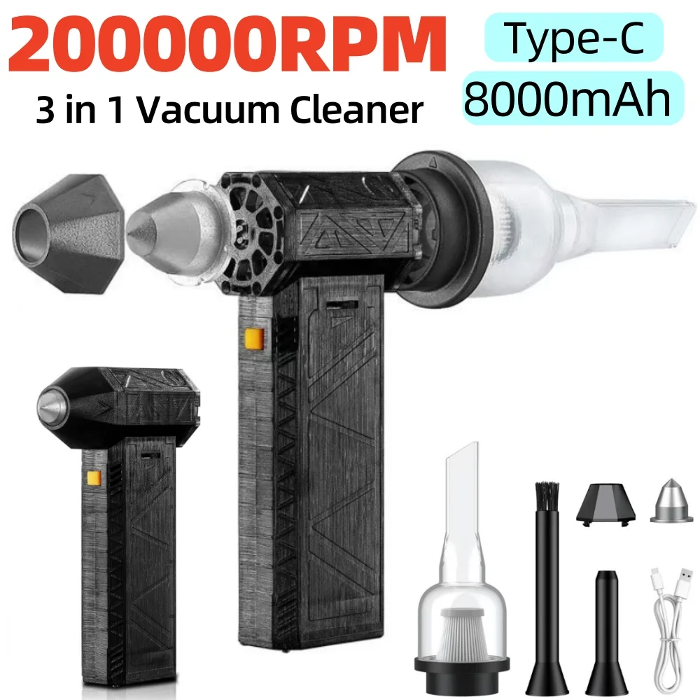 

200000RPM Brushless Motor Electric Turbo Jet Fan High-Speed Turbo Violent Fan Type-C Rechargeable Powerful Dust Blower 8000mah
