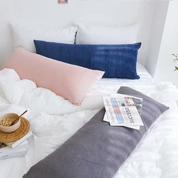 Customized Corduroy Striped Equal Body Cushion Cover 50x70CM 50x100CM 50x152CM Plush Leg Rest Long Pillowcase Bedding