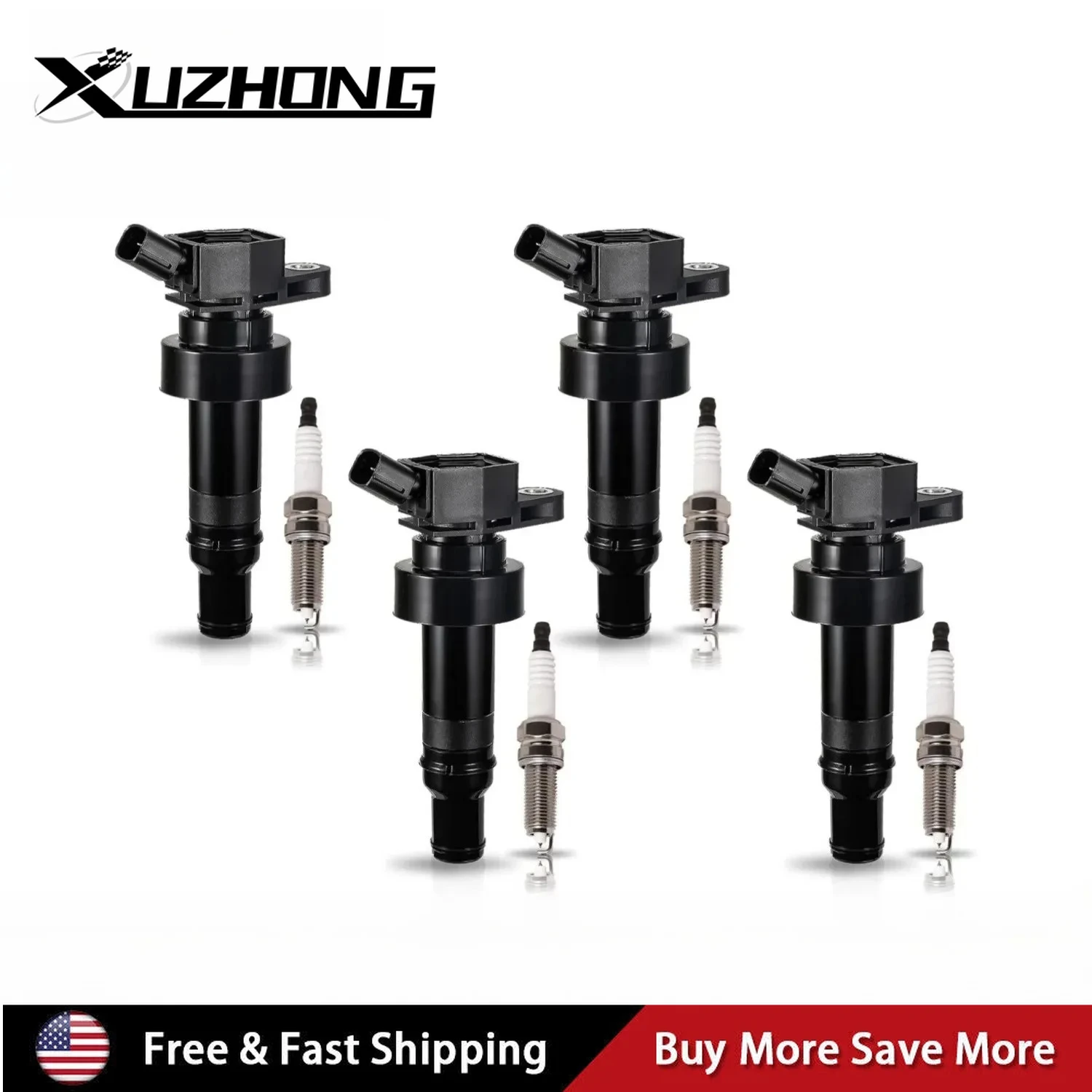 273012B100 6738304 GN10634 4pcs vela de ignição + 4pcs bobina de ignição para 2019-2020 Hyundai Accent Essential preferido final