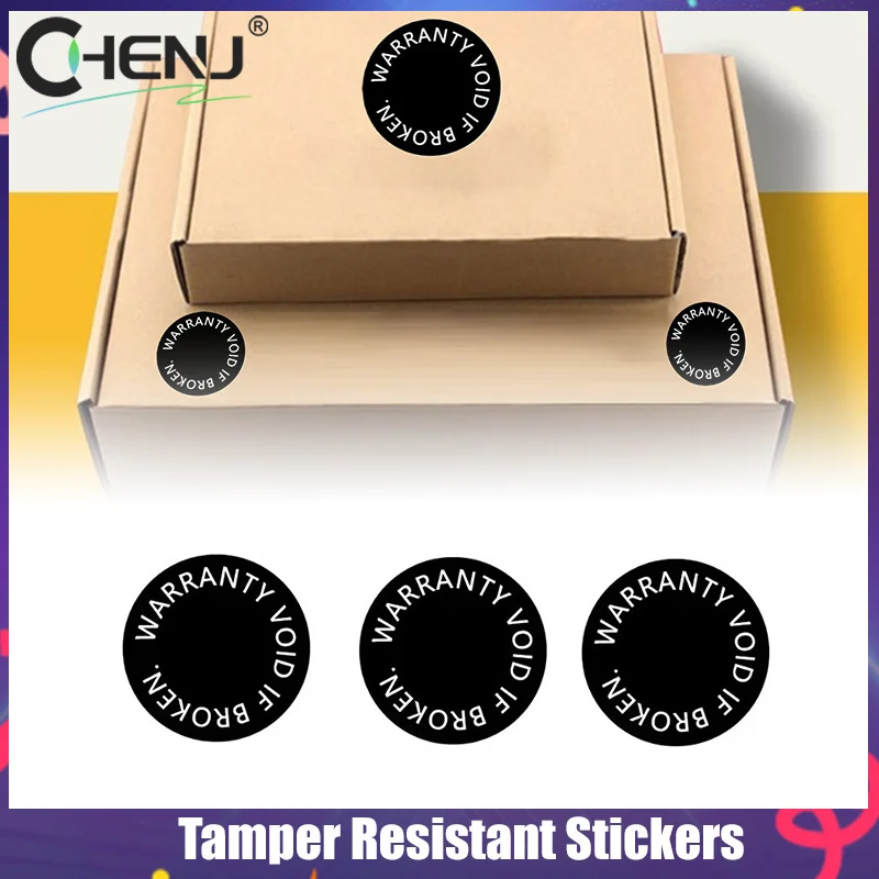 100 PZ 10mm GARANZIA VOID IF BROKEN Foro per vite Tamper Evident Sigillo di sicurezza Rimozione a prova di fragile Adesivo di carta Avvertimento aperto