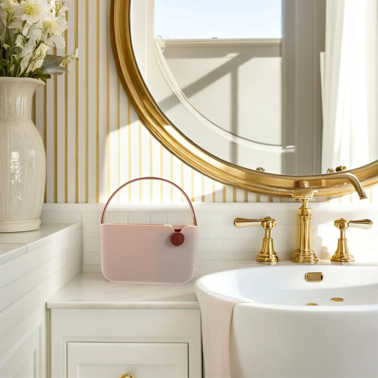 

Bathroom Storage Basket for Multifunction Hanging Shower Tote Pp Organiser Tray Organizer