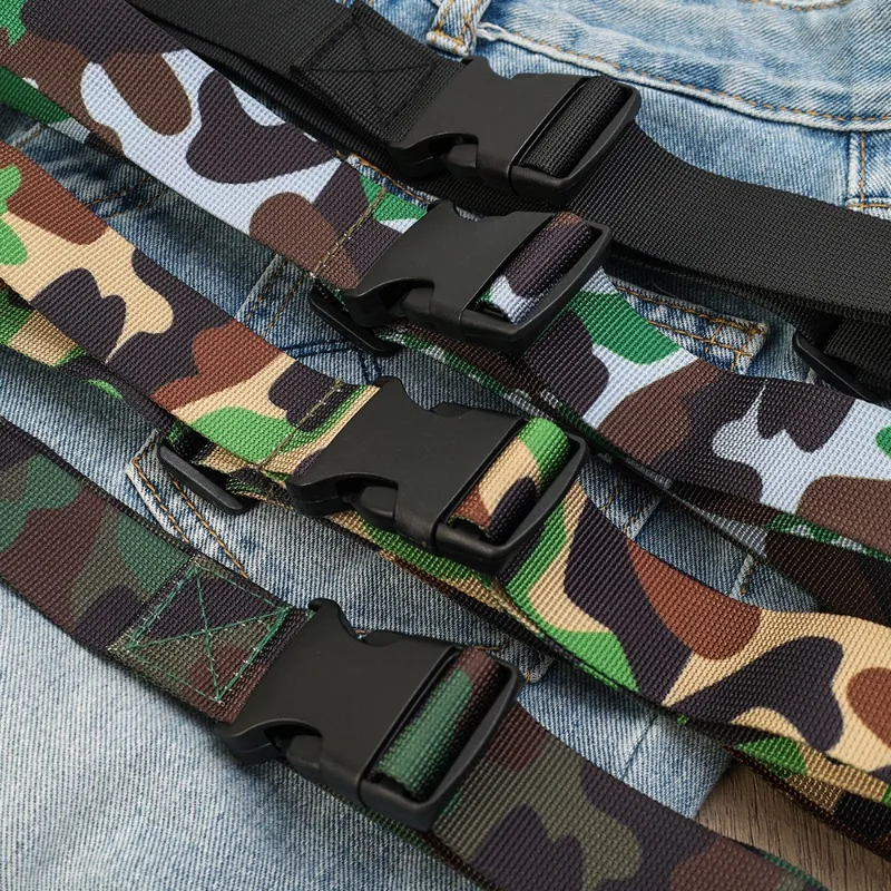 Multifunctional Camouflage Belt for Outdoor Military Tactical Combat Students Military Training Canvas Unisex Universal Belt