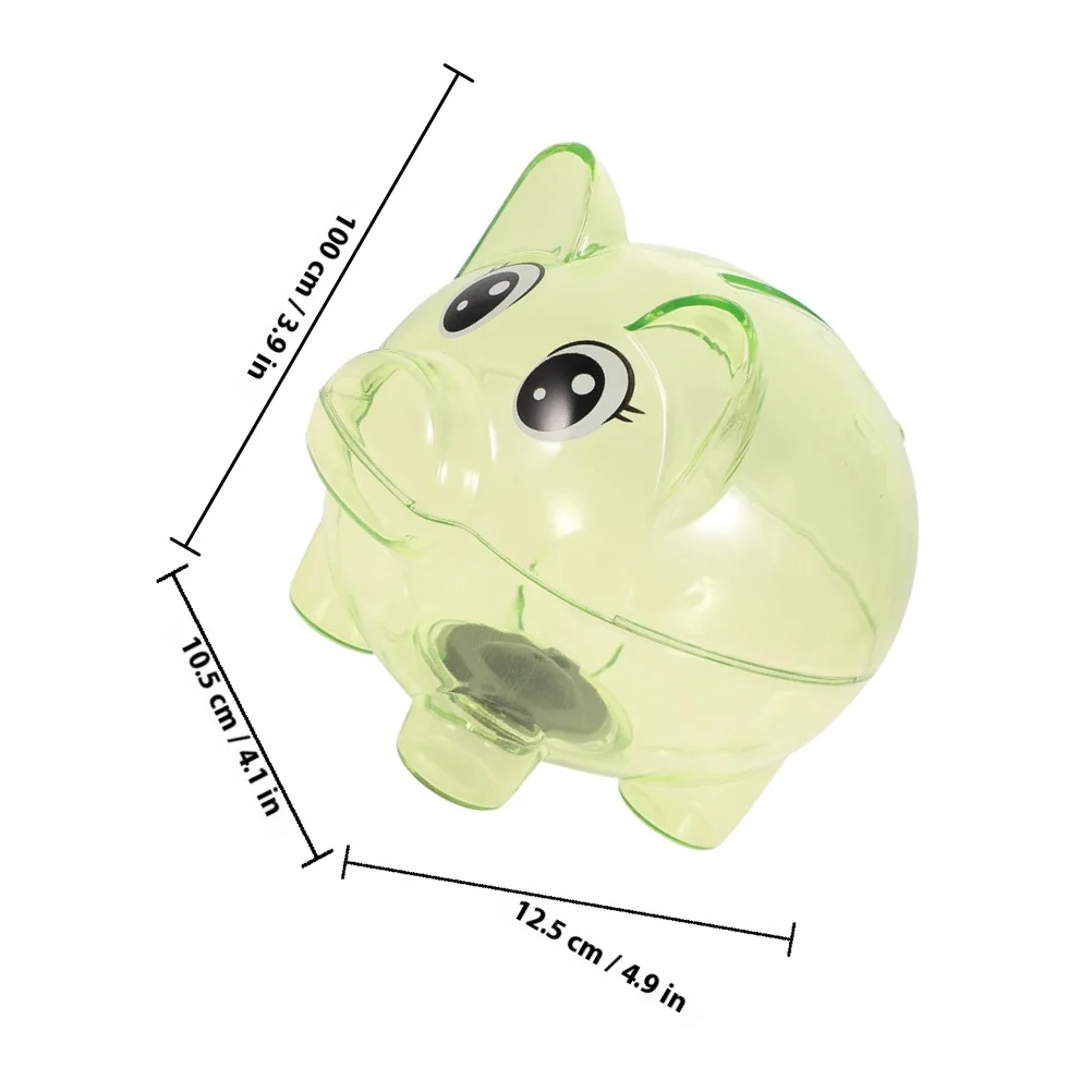 어린이용 플라스틱 투명 돼지 저금통 돼지 모양 동전 보관함 창의적인 돈 저축 장식용 저금통 플라스틱 돼지 저금통
