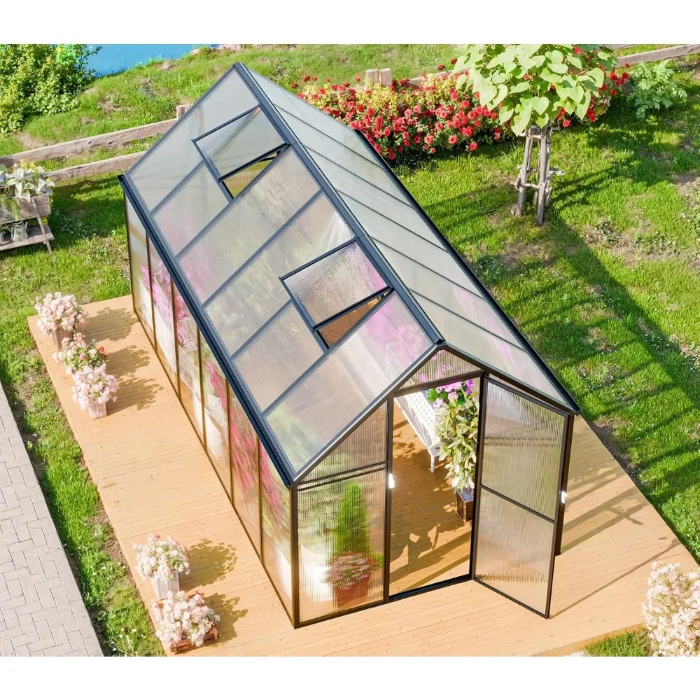 12x6 Foot Polycarbonate Greenhouse, Outdoor Greenhouse, Greenhouse Kit,walk-in Greenhouse, for Backyard Garden Use Home & Garden