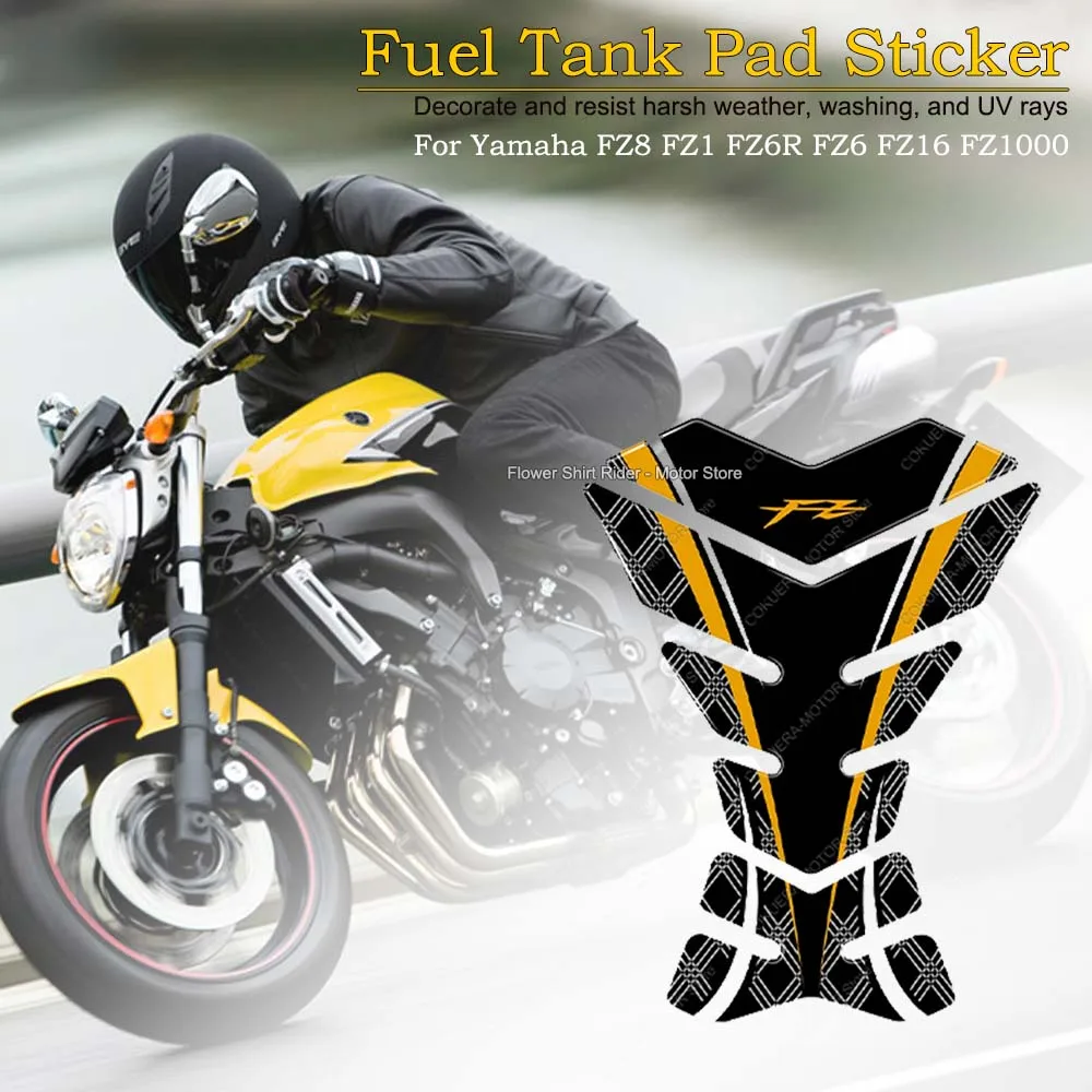 

For Yamaha FZ8 FZ1 FZ6R FZ6 FZ16 FZ1000 3D Gel Epoxy Resin Sticker Motorcycle Fuel Tank Pad Fishbone Protective Sticker