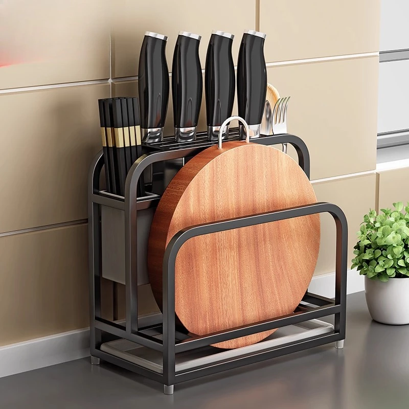 Stainless steel knife holder kitchen integrated cutting board cutting board kitchen placement rack countertop tool storage