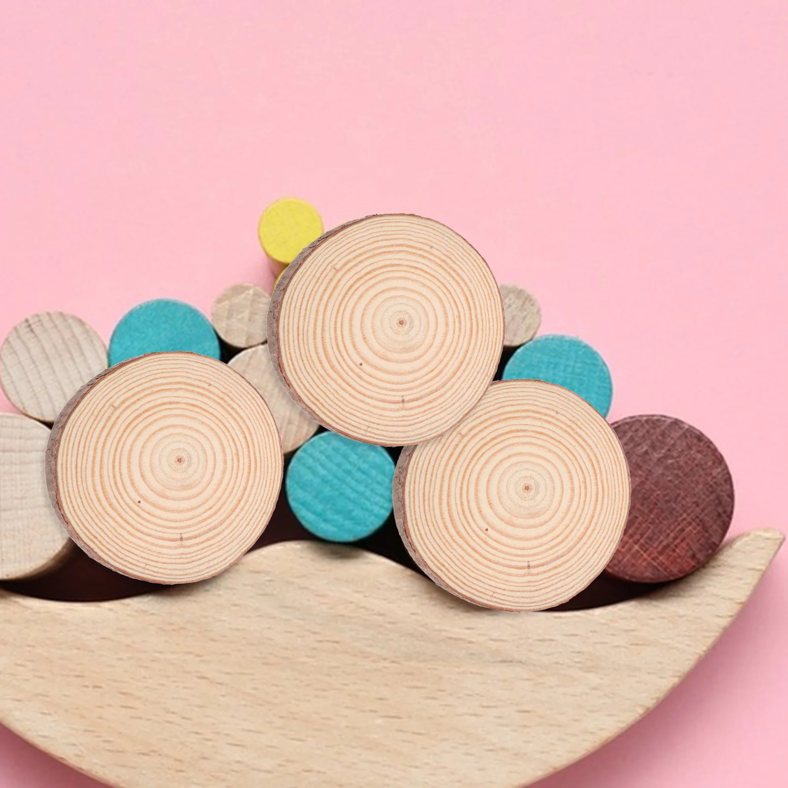 

12 Pcs Pine Wood Chip Decoration Unfinished Crafts Sliced Rounds Boards Discs Natural Circle