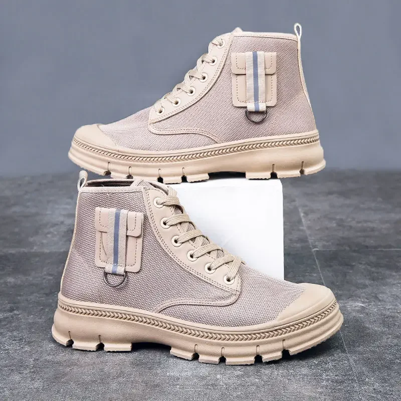 Spring Autumn Industrial Safety High Cut Boots for Men Platform Man Canvas Shoes Work Hot Selling Non Slip New Classic Cheap Y2k