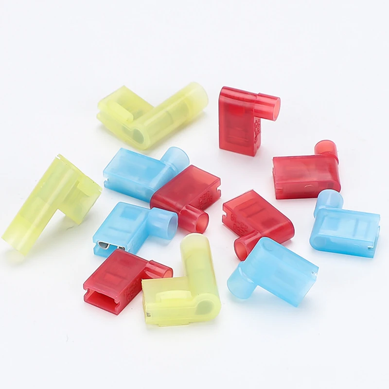 Nylon Flag Type Crimp Terminals FLDNY1.25/2-250 Insulated Fast Quick Wire Connector 6.3 plug Right Angle Terminals Insert type