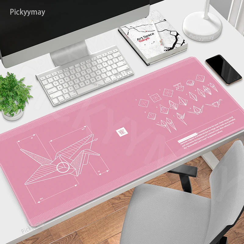 

Paper Crane Large Mouse Mat Gaming Mousepad Office Big Gamer Mousepads Pink Rubber Keyboard Mats Desk Pad Mouse Pads Company