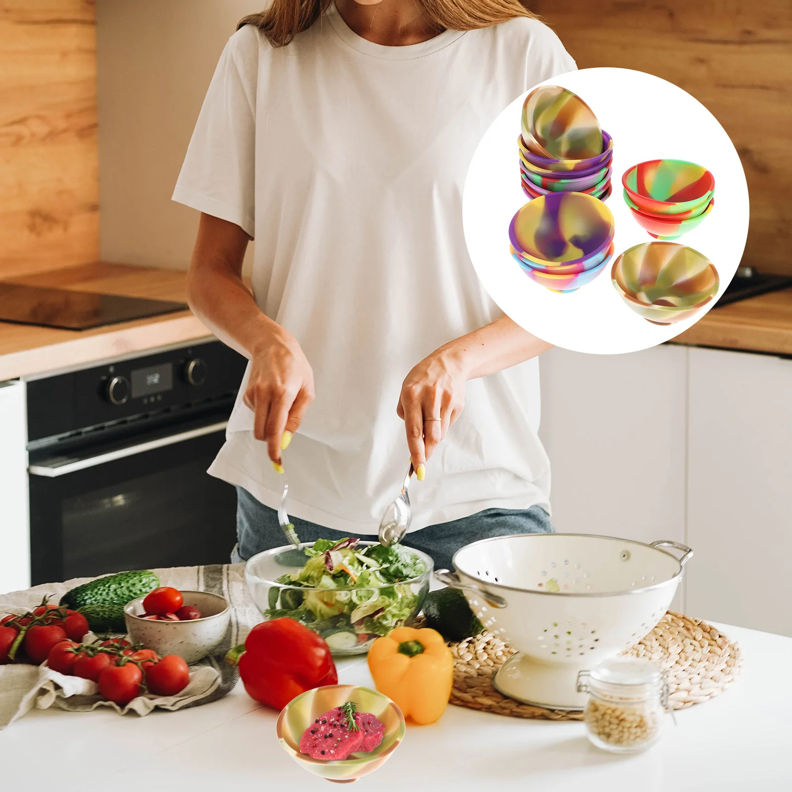 

14Pcs Baby Food Bowls Silicone Nonbreakable Kids Dining Table Sets Safe for Toddlers Easy to Feeding Bowl