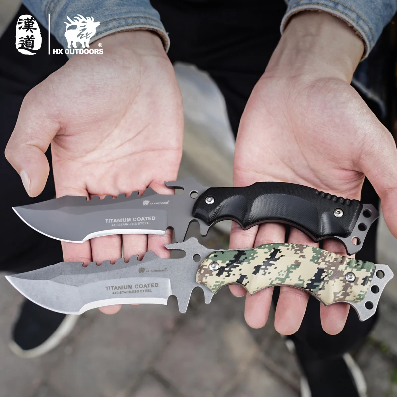 HX all\'aperto TRIDENT Survival Knife Army Hunting 58HRC Full Tang coltelli dritti strumento essenziale per strumenti di autodifesa all\'aperto