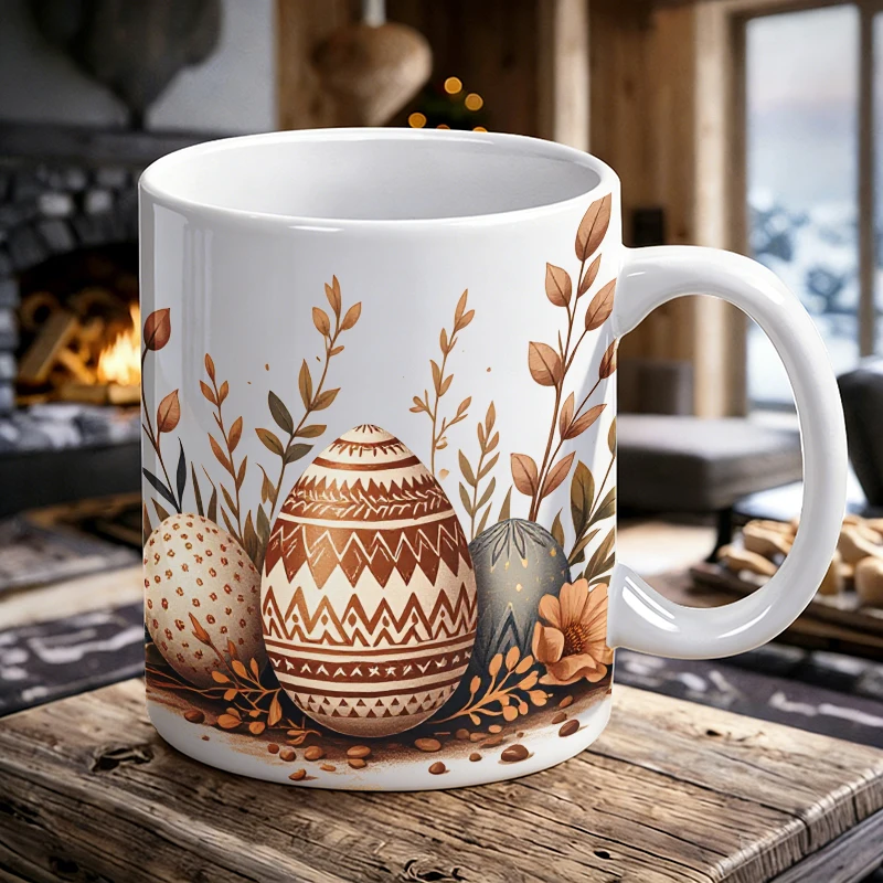 

Creative Geometric Easter Egg Ceramic Cup, Coffee Cup, Milk Cup, Office Tea Cup, Drinking Cup, Fade-Resistant, Gift for Friends