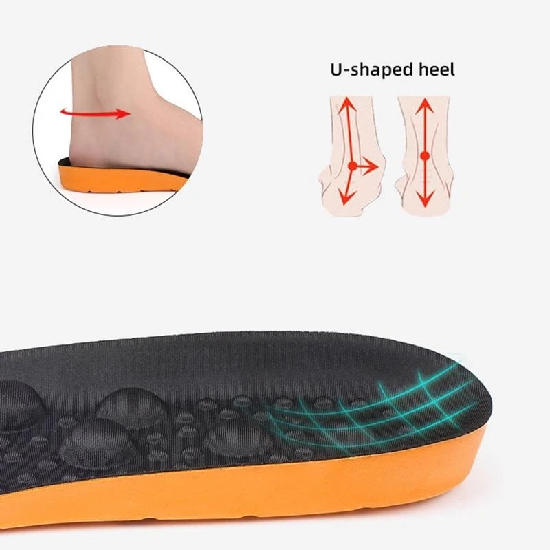 M89F 1 Pair Comfortable Replacement Shoe Insole Inserts Foot Massage Breathable Shoes Soles Relief Insoles for Working Daily Use