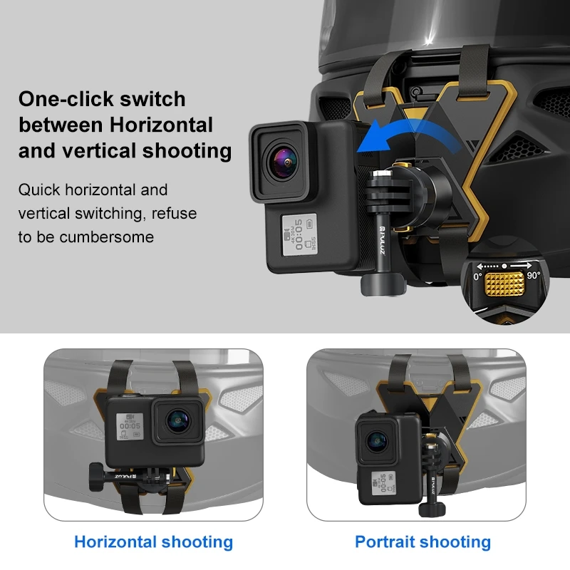 PULUZ Magnetyczny uchwyt na podbródek do kasku motocyklowego z szybkozłączką do akcesoriów do kamer sportowych Insta360 / Gopro / DJI — zdjęcie produktu 6