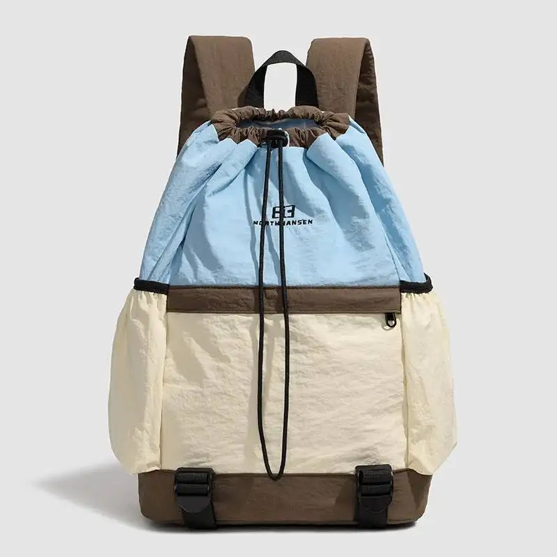 

Drawstring Closure Color-Block Versatile Large Capacity Shoulder Bags Hot Sale Fashion Casual Backpack For Men And Women on sale