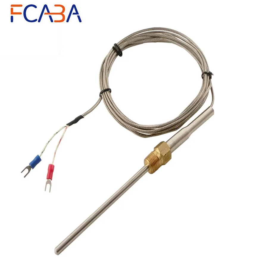 FCABA Type K Thermocouple 5x50mm Probe M13 Thread Diameter 1m/2m/3m/4m Wire Length