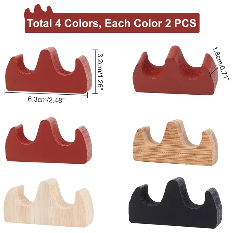 Painting Brush Stand Writing Brush Rack 4 Color Calligraphy Brush Holder Fire Shaped Wooden