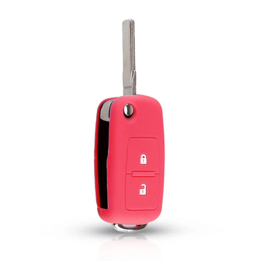 KEYYOU For 2/3BTN VW Golf Bora Jetta POLO GOLF Passat For Skoda Octavia A5 Fabia For SEAT Ibiza Leon Silicone Car Key Case Cover