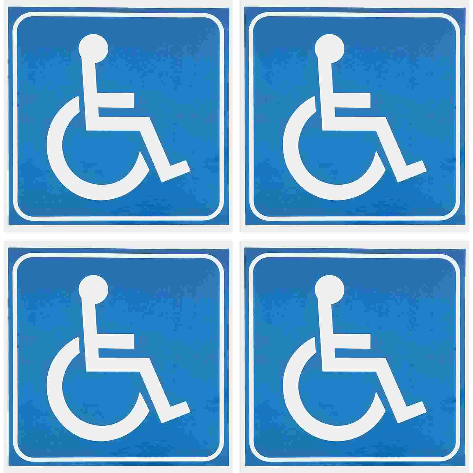 

4 Pcs Handicap Parking Sign Vehicle Wheelchair Car Stickers Disability Disabled Symbol Applique