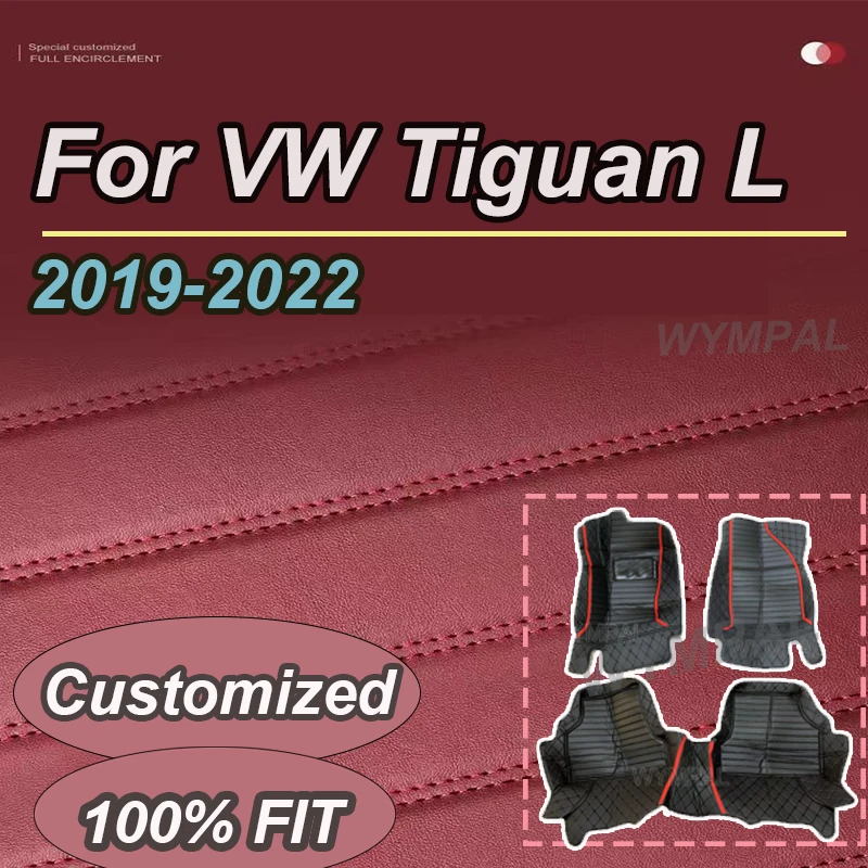 

LUXURY Car Floor Mats For VW VW Tiguan L PHEV 2019 2020 2021 2022 Custom Foot Pads Automobile Carpet Cover Interior Accessories