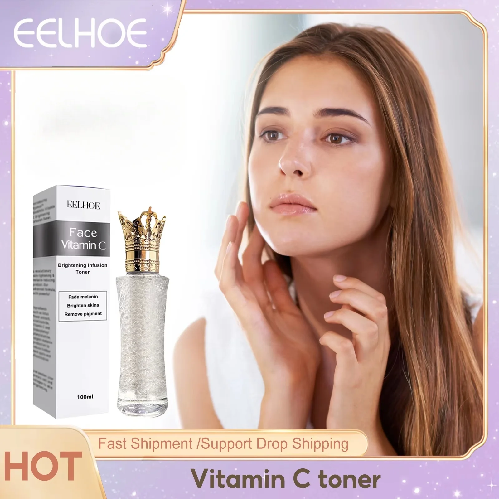 

Vitamin C Toner Lighten Acne Moisturizing Hydrating Anti Dark Spot Brightening Improve Skin Elasticity Remove Freckle Face Care