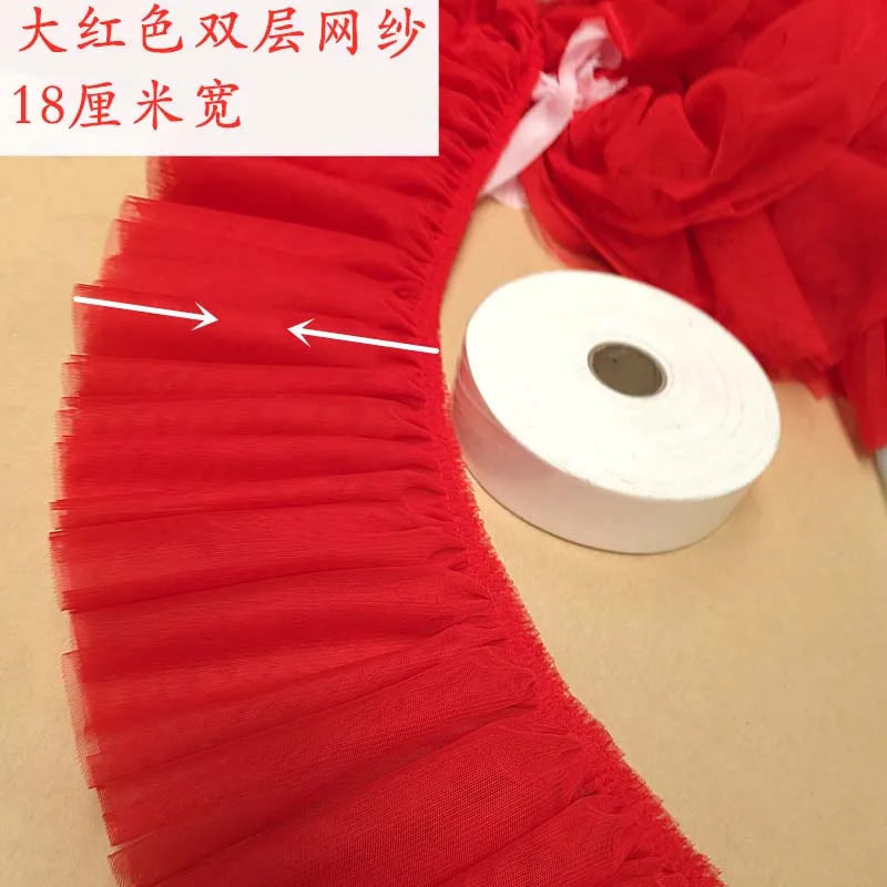 

10 ярдов жатой органзы с рюшами и кружевом для рукоделия: ткань для женской и детской одежды, юбок, модификации подола, отделки и аксессуаров