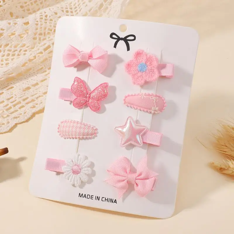 8 Stück Niedliche Frische Haarspangen mit Schleife, Langlebige Blumen- und Stern-Haarklammern für Kleinkinder und Mädchen, Geburtstagsgeschenke – Detail 11