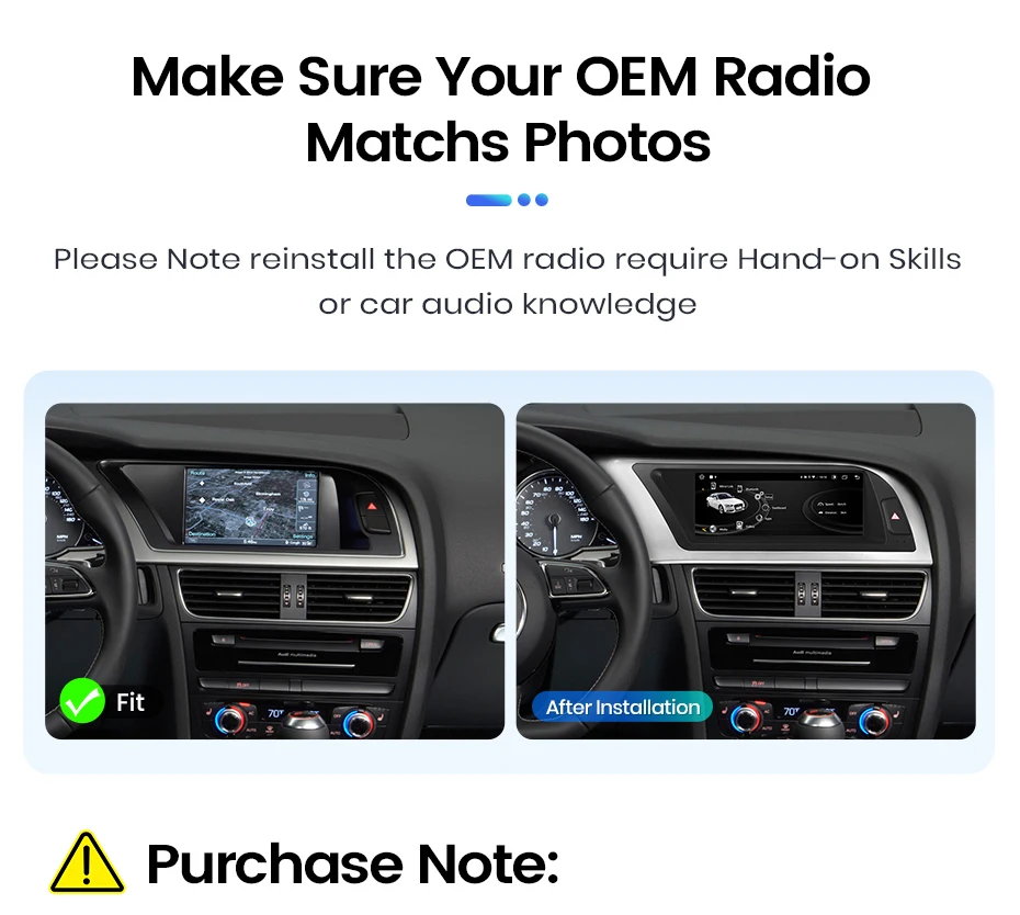 8,8 Zoll Bluetooth Wireless CarPlay Android Auto Autoradio für Audi A4 A4L B8 2009-2016 8-Kern 4G WiFi Stereo Multimedia Player