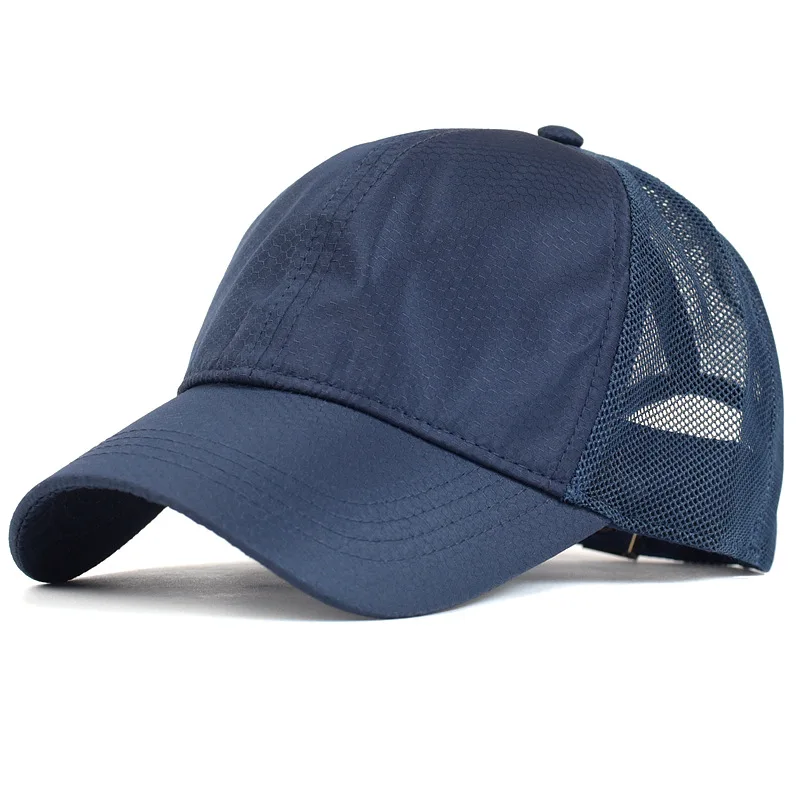 Outdoor Sports Baseball Cap Men Summer Breathable Mesh Visor Korean Version Light Plate Solid Color Hat Outdoor Leisure