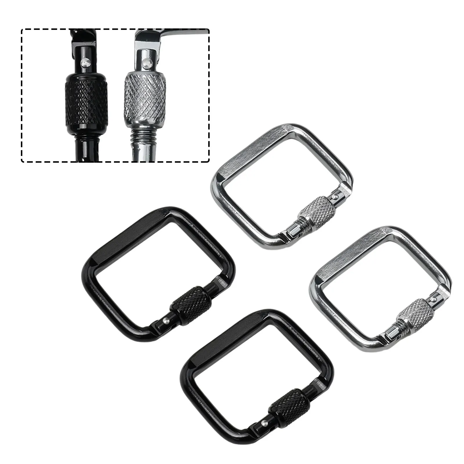 2022 New High Quality Carabiners Square 20kg Load 4 X 5 Cm Aluminium Alloy For Hiking Camping Travel Pack Of 4