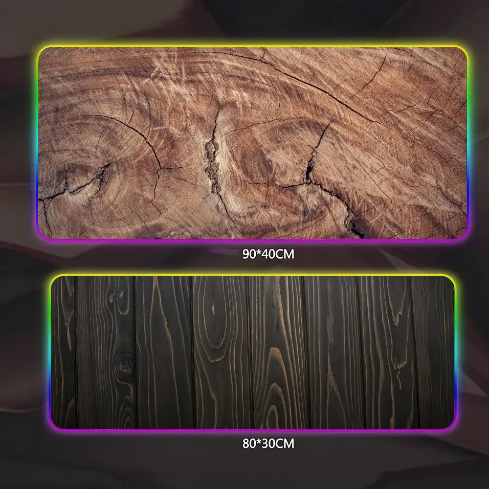 

Большой деревянный коврик для мыши с ежегольным кольцом, геймерский люминесцентный светодиодный коврик для мыши, игровой стол, RGB настольный коврик, клавиатура, коврик для ПК, коврик для мыши