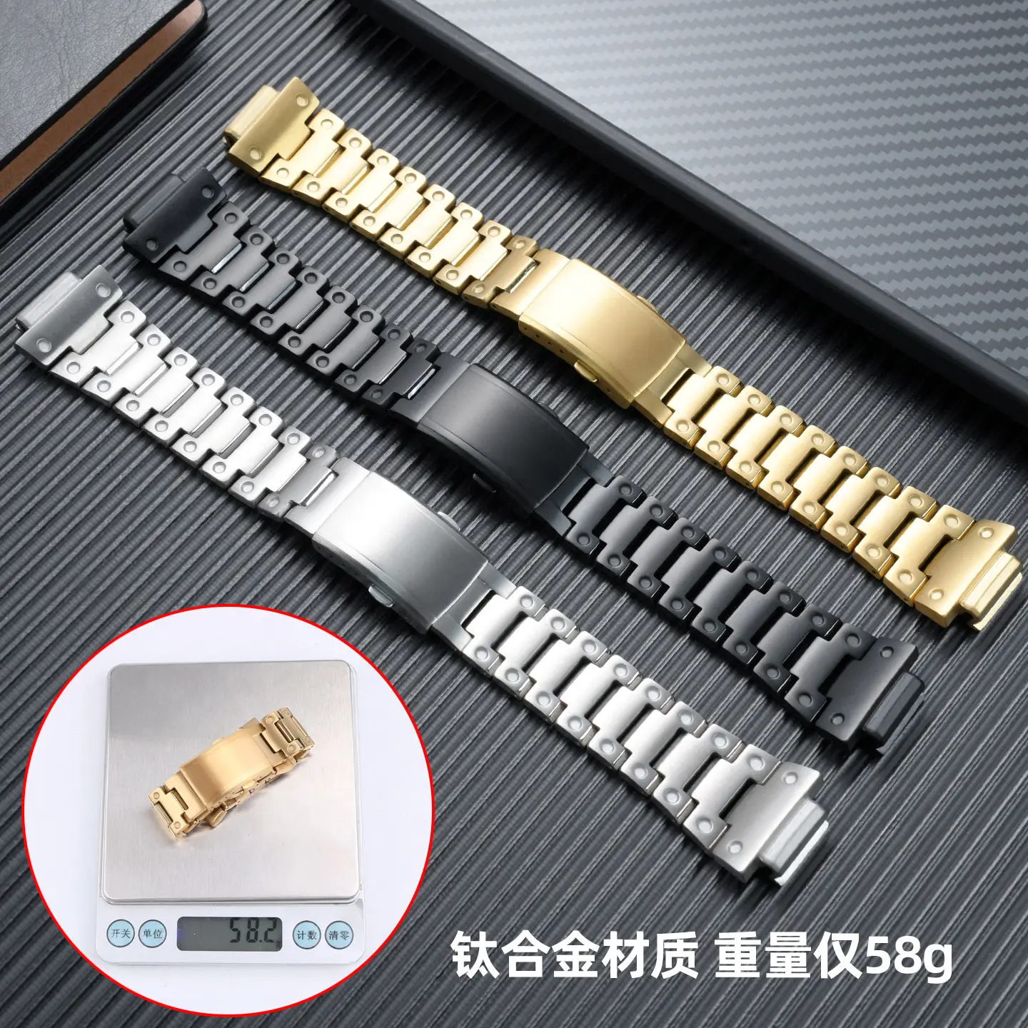 GM2100 Titanium alloy Watch strap For Casio G-SHOCK 5611 GM-2100 GBM-2100 Octagon oak Metal band replacement bracelet 16mn