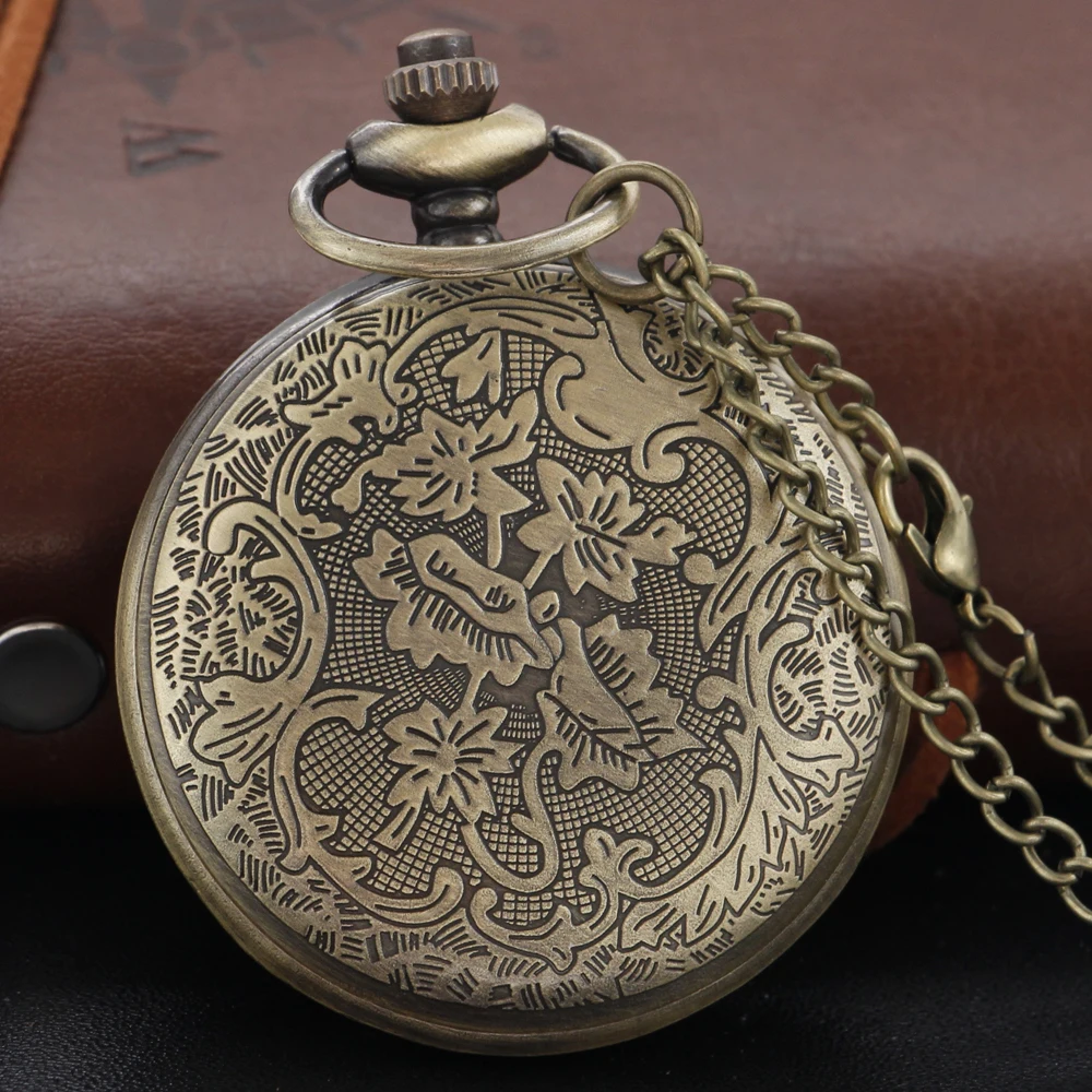 برونزية غامضة مثلث موضوع كوارتز ساعة الجيب موضة وقت صغير جوهرة قلادة ساعة الرجال والنساء هدية اكسسوارات قلادة #3