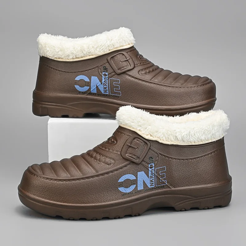 New Trendy Simple Snow Boots Thickened and Warm All-inclusive Cotton Shoes Men's Winter Short Indoor and Outdoor Wear Warm Boots