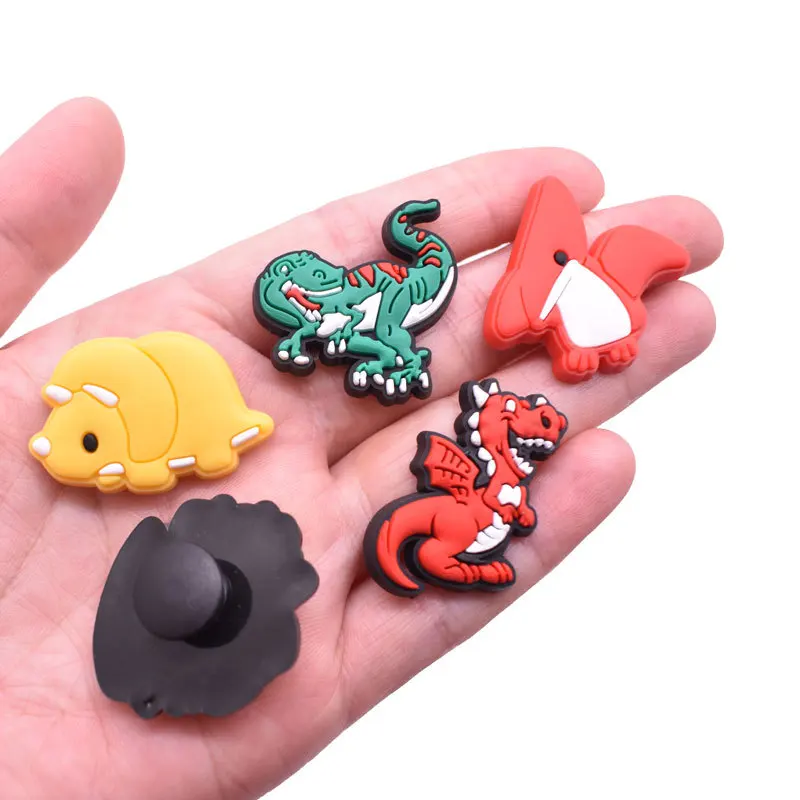 39Pcs Cute Dinosaur Shoe Charms PVC Soft Rubber DIY Detachable Shoe Buckles Ornaments for Hole Clogs Sandals Boys Decor Gifts