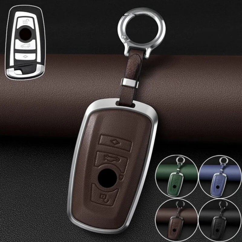 

Кожаный чехол для ключей от автомобиля A + из цинкового сплава для BMW 1, 2, 3, 4, 5, 6 7 X2 M5 X4 X5 F10 F30